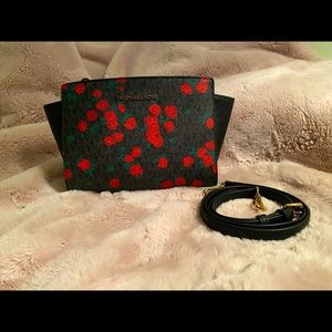 Michael Kors Black Purse with Roses